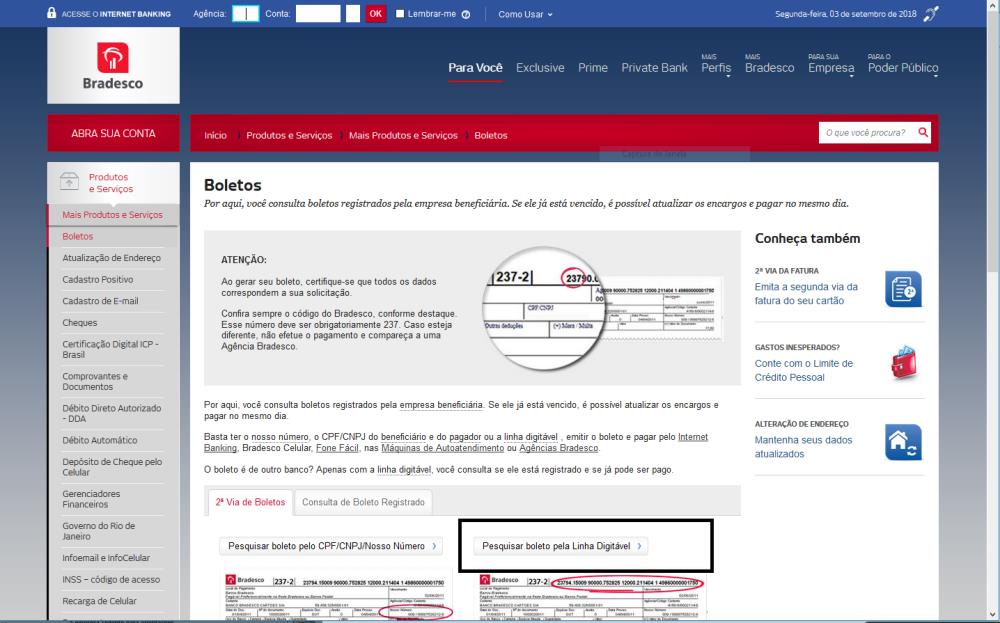Solicitar segunda via