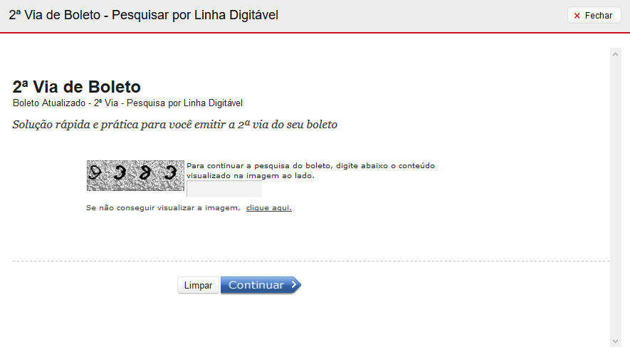 Solicitar segunda via