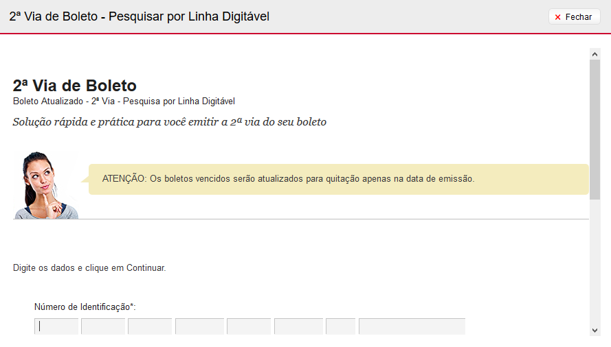 Solicitar segunda via